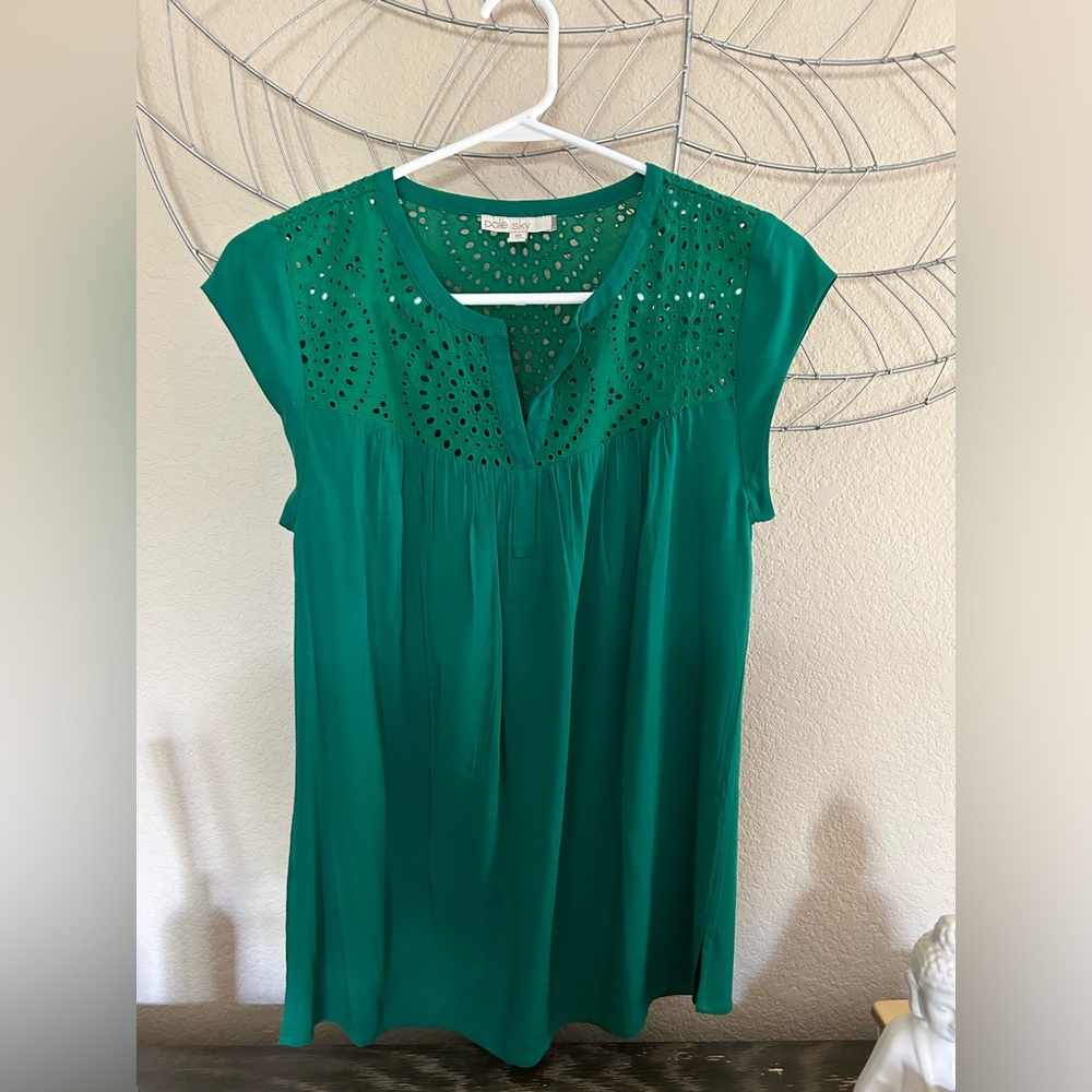 Bright green blouse